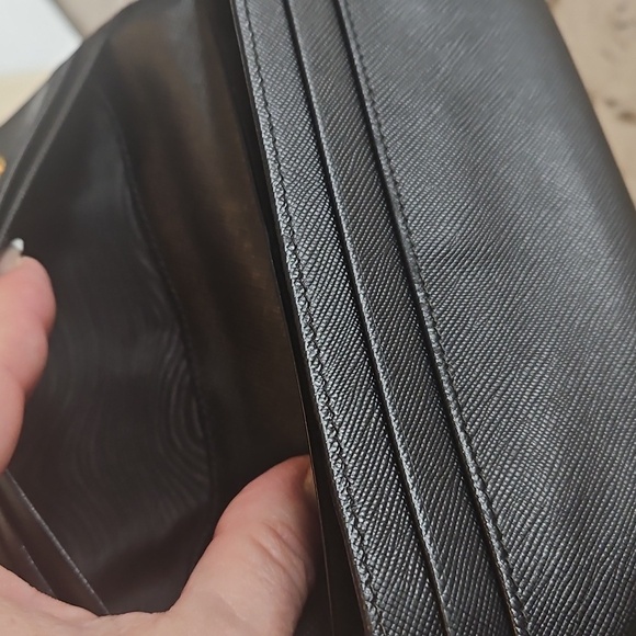 Prada Black Saffiano Leather Wallet with Gold Logo - Like New - Picture 12 of 17